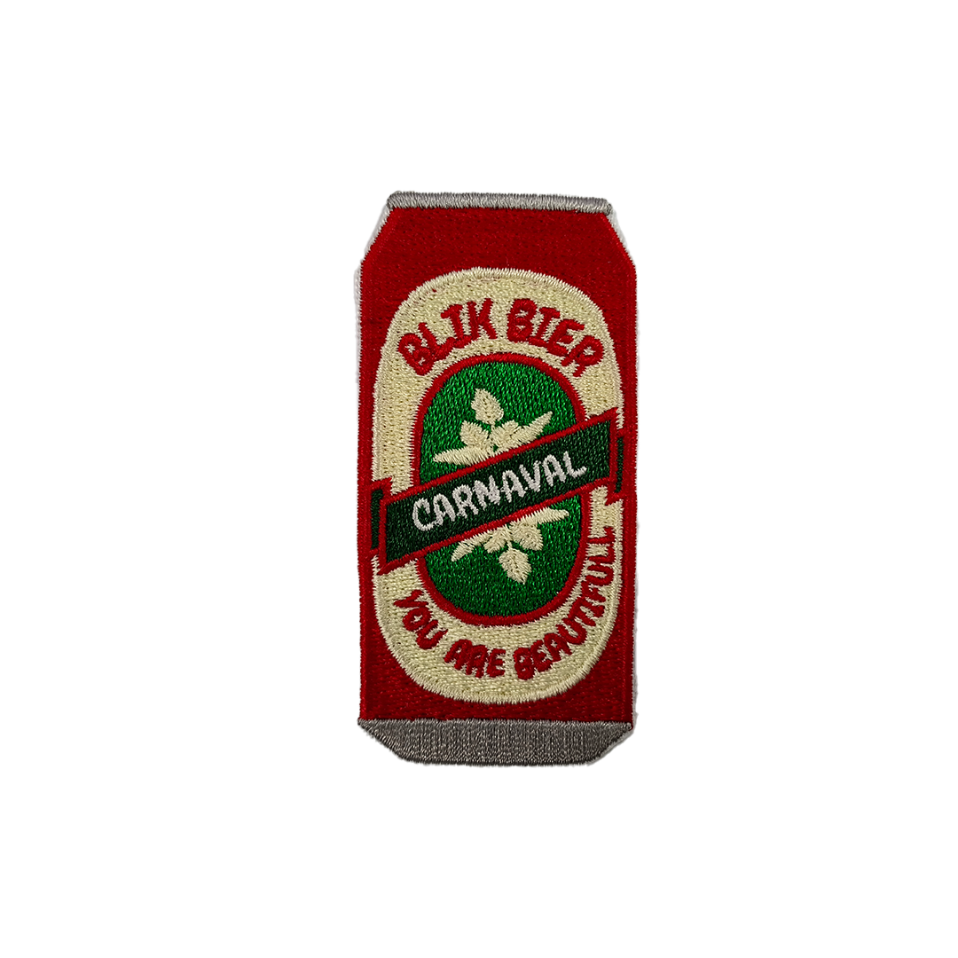 Carnavalsembleem: Blik bier you are beautifull