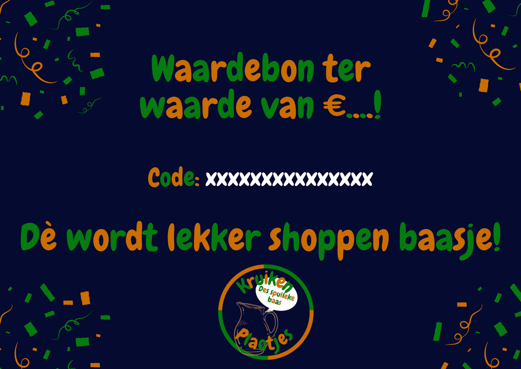 Kruikenplaotjes digitale cadeaubon