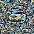 Carnavalsembleem: Taxibedrijf De Blauwe Pet