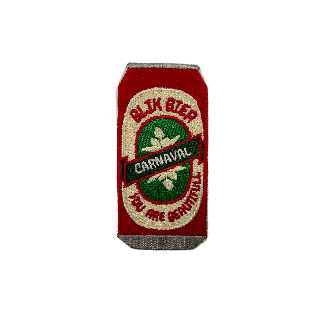 Carnavalsembleem: Blik bier you are beautifull