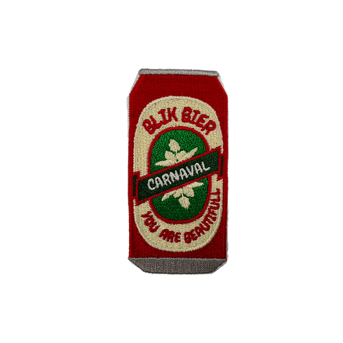 Carnavalsembleem: Blik bier you are beautifull