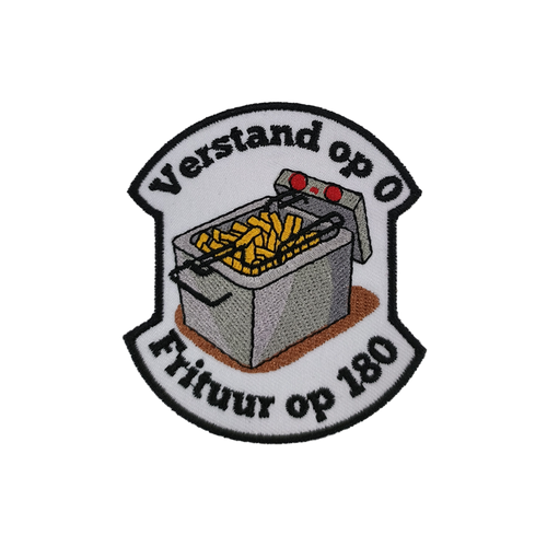 Carnavalsembleem verstand op 0 frituur op 180