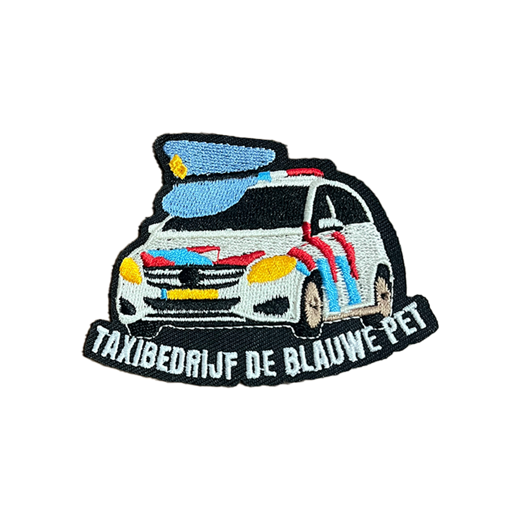 Carnavalsembleem: Taxibedrijf De Blauwe Pet