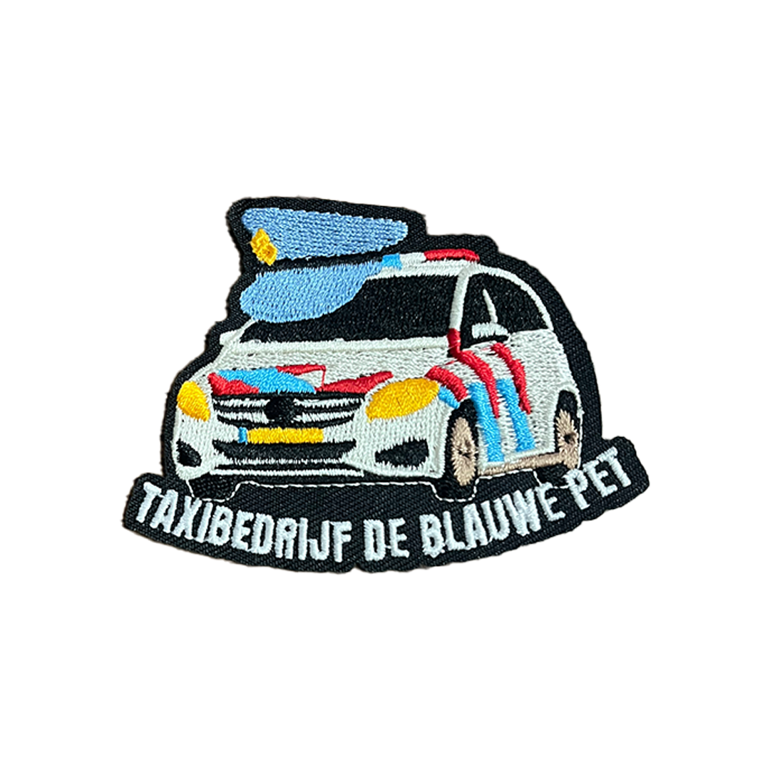 Carnavalsembleem: Taxibedrijf De Blauwe Pet