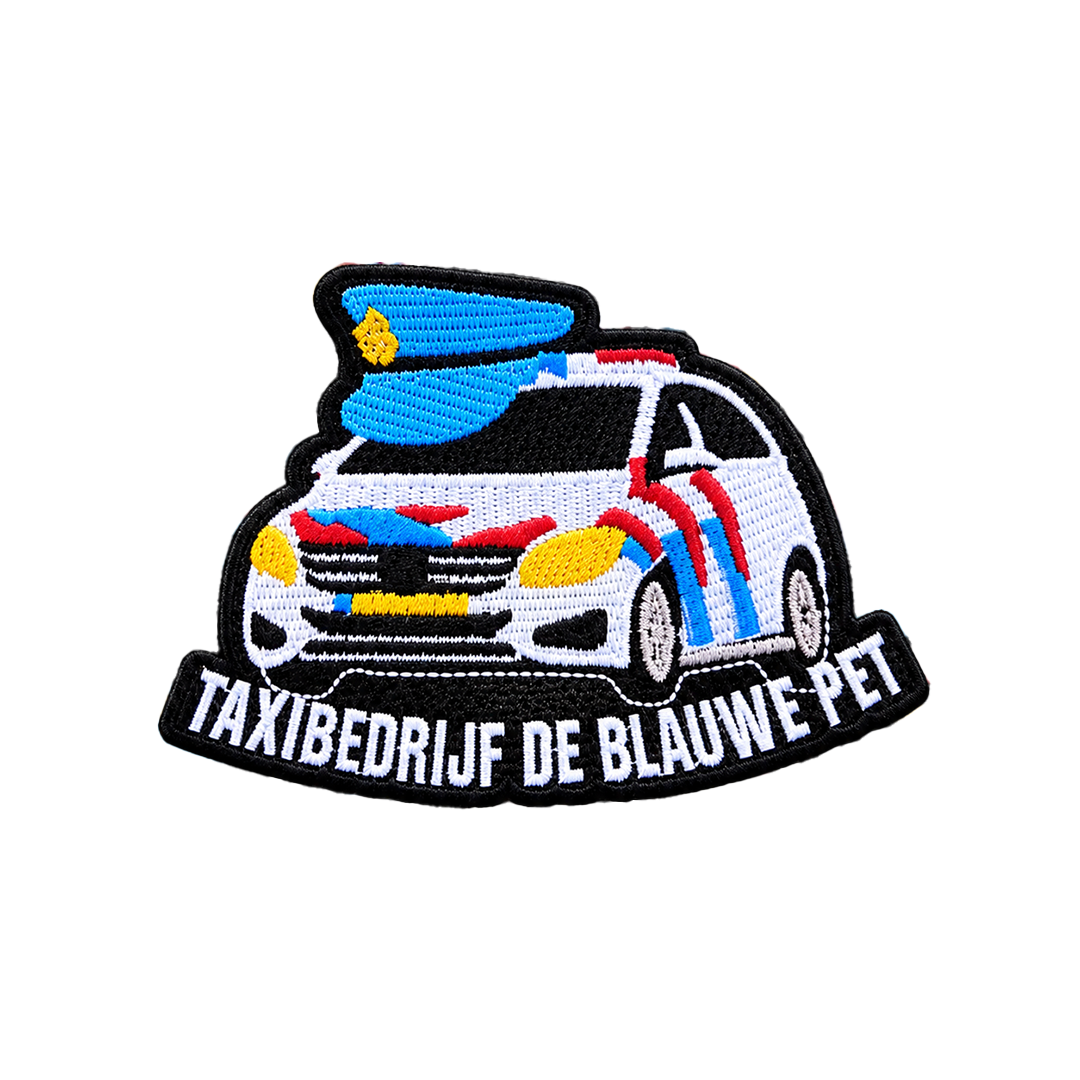 Carnavalsembleem: Taxibedrijf De Blauwe Pet