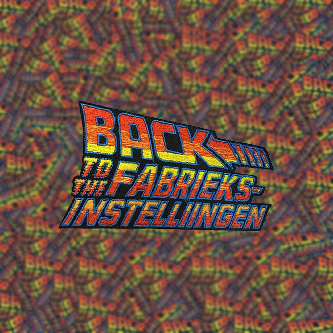Carnavalsembleem back to the fabrieksinstellingen
